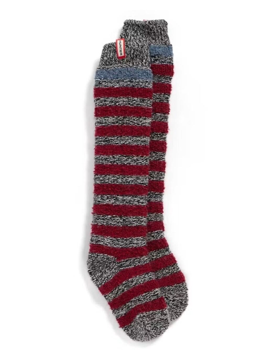 Hunter Striped Loop Knit Knee Wool Blend Socks M/L